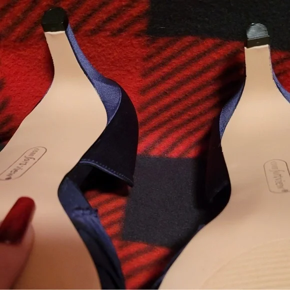 Comfort View Blue Satin D’ Orsay Pumps Size 8.5 Wide - Picture 5 of 7